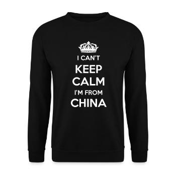 Kann Nicht Ruhig Bleiben, Ich Komme Aus China - Unisex Pullover - Schwarz - Vorne - Alina (178cm) & Michal (187cm)