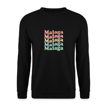 Vintage 70s Hippie Spain City - Retro Malaga - Sweat-shirt Unisexe - noir - Devant - Alina (178cm) & Michal (187cm)