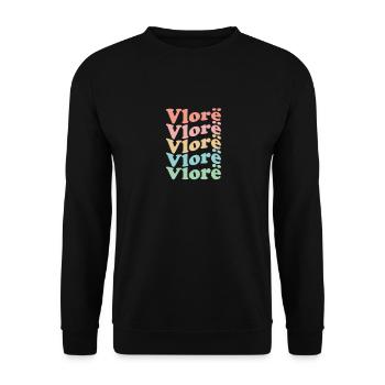 Vintage 70s Hippie Albania City - Retro Vlorë - Sweat-shirt Unisexe - noir - Devant - Alina (178cm) & Michal (187cm)
