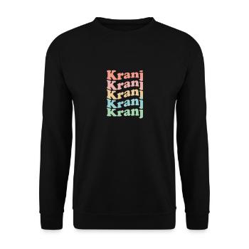 Vintage 70s Hippie Slovenia Town - Retro Kranj - Sweat-shirt Unisexe - noir - Devant - Alina (178cm) & Michal (187cm)