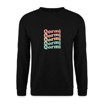 Vintage 70er Hippie Malta Stadt - Retro Qormi - Unisex Pullover - Schwarz - Vorne - Alina (178cm) & Michal (187cm)