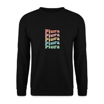 Vintage 70s Hippie Peru City - Retro Piura - Sweat-shirt Unisexe - noir - Devant - Alina (178cm) & Michal (187cm)