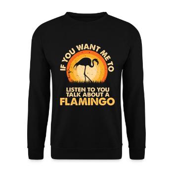Hear talk about animal flamingo - Unisex Sweatshirt - black - Front - Alina (178cm) & Michal (187cm)