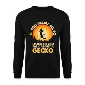 Écoutez parler de gecko animal - Sweat-shirt Unisexe - noir - Devant - Alina (178cm) & Michal (187cm)