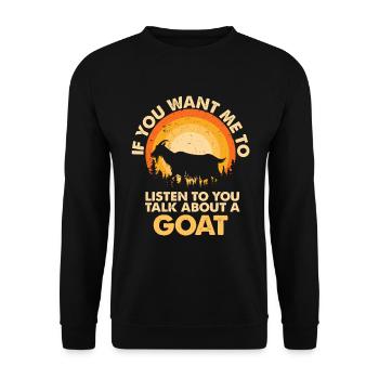 Entendre parler de chèvre animale - Sweat-shirt Unisexe - noir - Devant - Alina (178cm) & Michal (187cm)