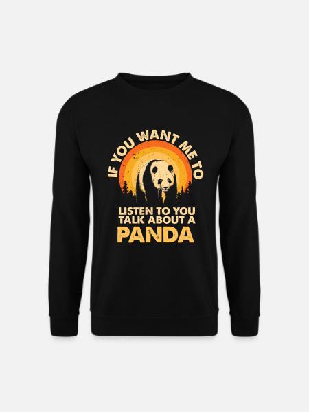 Hear talk about animal panda - Unisex Sweatshirt - black