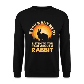 Listen to Talk About Animal Rabbit - Unisex Sweatshirt - black - Front - Alina (178cm) & Michal (187cm)
