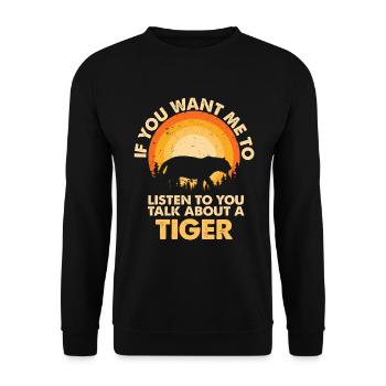 Listen to Talk About Animal Tiger - Unisex Sweatshirt - black - Front - Alina (178cm) & Michal (187cm)