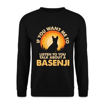 Parlez du chien Basenji - Sweat-shirt Unisexe - noir - Devant - Alina (178cm) & Michal (187cm)