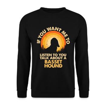 Talk about dog Basset Hound - Unisex Sweatshirt - black - Front - Alina (178cm) & Michal (187cm)