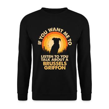 Talk about dog Brussels Griffon - Unisex Sweatshirt - black - Front - Alina (178cm) & Michal (187cm)