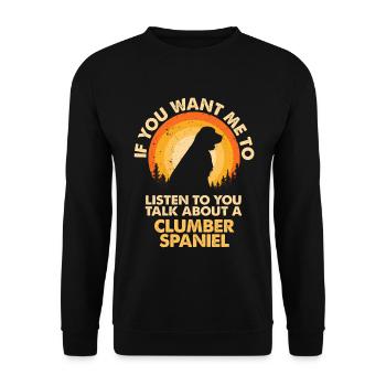 Talk about dog Clumber Spaniel - Unisex Sweatshirt - black - Front - Alina (178cm) & Michal (187cm)