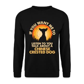 Parler de chien chinois à crête - Sweat-shirt Unisexe - noir - Devant - Alina (178cm) & Michal (187cm)