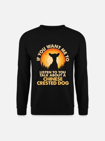 Sprechen Sie Über Hund Chinese Crested - Unisex Pullover - Schwarz