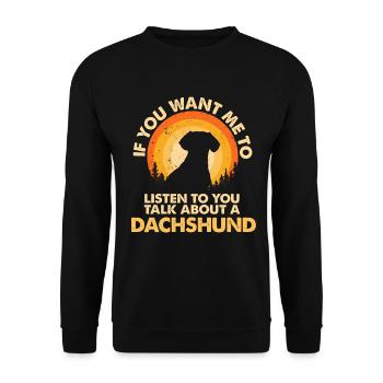 Sprechen Sie Über Hund Dackel - Unisex Pullover - Schwarz - Vorne - Alina (178cm) & Michal (187cm)