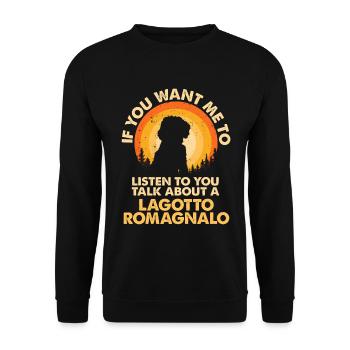 Parlez du chien Lagotto Romagnolo - Sweat-shirt Unisexe - noir - Devant - Alina (178cm) & Michal (187cm)