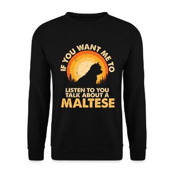 Parlez de chien maltais - Sweat-shirt Unisexe - noir - Devant - Alina (178cm) & Michal (187cm)