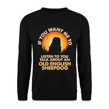 Parlez de chien Berger anglais - Sweat-shirt Unisexe - noir - Devant - Alina (178cm) & Michal (187cm)