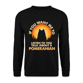 Talk about dog Pomeranian - Unisex Sweatshirt - black - Front - Alina (178cm) & Michal (187cm)