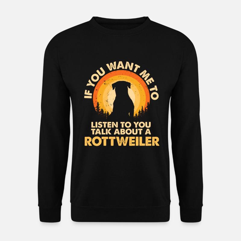 Sprechen Sie Über Hund Rottweiler - Unisex Pullover - Schwarz