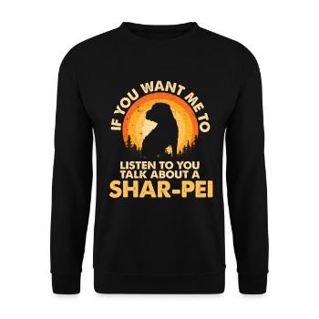 Talk about dog Shar-Pei - Unisex Sweatshirt - black - Front - Alina (178cm) & Michal (187cm)
