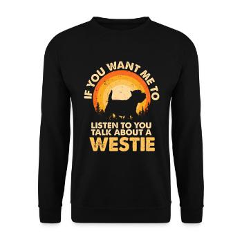 Sprechen Sie Über Hund Westie - Unisex Pullover - Schwarz - Vorne - Alina (178cm) & Michal (187cm)