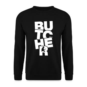 Boucherie Profession Travail - Boucherie - Sweat-shirt Unisexe - noir - Devant - Alina (178cm) & Michal (187cm)