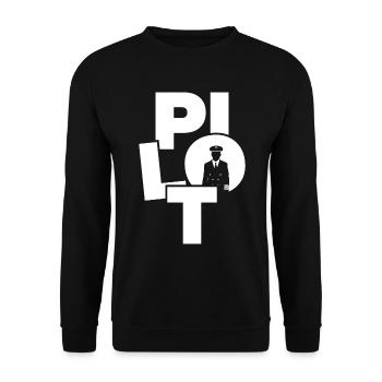 Berufsarbeitsarbeit - Pilot - Unisex Pullover - Schwarz - Vorne - Alina (178cm) & Michal (187cm)