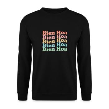 Hippie Vietnam Town des années 70 - Rétro Bien Hoa - Sweat-shirt Unisexe - noir - Devant - Alina (178cm) & Michal (187cm)