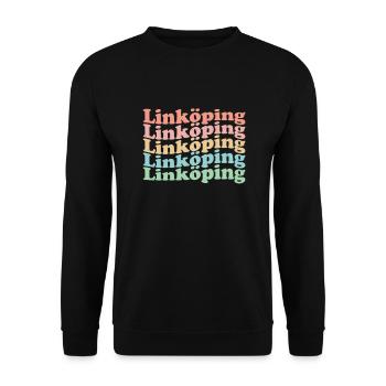 Vintage 70s Hippie Sweden City - Retro Linköping - Sweat-shirt Unisexe - noir - Devant - Alina (178cm) & Michal (187cm)