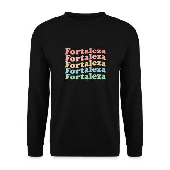 Vintage 70s Hippie Brazil City - Retro Fortaleza - Sweat-shirt Unisexe - noir - Devant - Alina (178cm) & Michal (187cm)