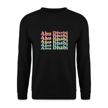 Ville hippie des Émirats arabes unis des années 70 - Rétro Abu Dhabi - Sweat-shirt Unisexe - noir - Devant - Alina (178cm) & Michal (187cm)