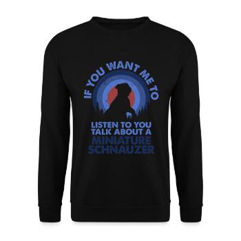 Parlez du chien Schnauzer miniature - Sweat-shirt Unisexe - noir - Devant - Alina (178cm) & Michal (187cm)