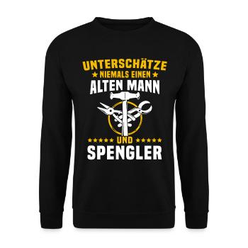 Spengler Bauspengler Spengeln Karrosseriespengler - Unisex Pullover - Schwarz - Vorne - Alina (178cm) & Michal (187cm)