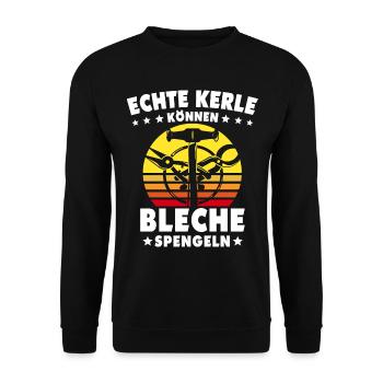 Spengler Bauspengler Spengeln Karrosseriespengler - Unisex Pullover - Schwarz - Vorne - Alina (178cm) & Michal (187cm)