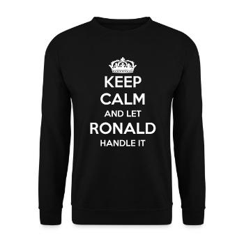 Keep Calm Handle It - First Name Name Funny Ronald - Unisex Sweatshirt - black - Front - Alina (178cm) & Michal (187cm)