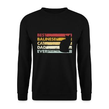 Bester Vater Aller Zeiten - Balinesische Katze - Unisex Pullover - Schwarz - Vorne - Alina (178cm) & Michal (187cm)