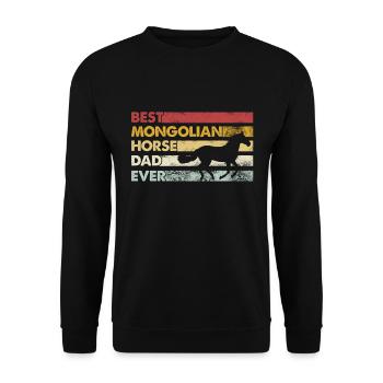Bester Vater Aller Zeiten - Mongolisches Pferd - Unisex Pullover - Schwarz - Vorne - Alina (178cm) & Michal (187cm)