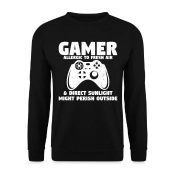 Jeux vidéo amusants allergiques aux jeux de lumière du soleil - Sweat-shirt Unisexe - noir - Devant - Alina (178cm) & Michal (187cm)