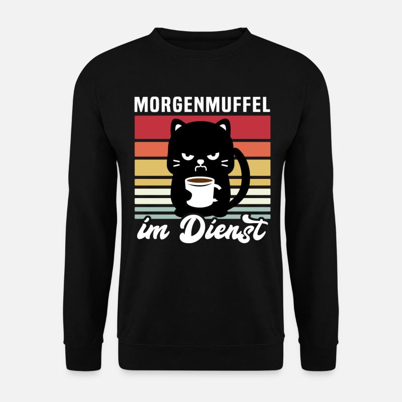 Katze Kaffee Geschenk Arbeitskollegen - Unisex Pullover - Schwarz