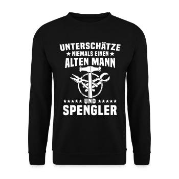 Bauspengler Karosseriespengler Spengler - Unisex Pullover - Schwarz - Vorne - Alina (178cm) & Michal (187cm)