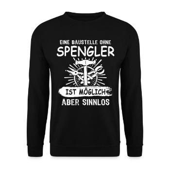 Spengler Bauspengler Karosseriespengler - Unisex Pullover - Schwarz - Vorne - Alina (178cm) & Michal (187cm)