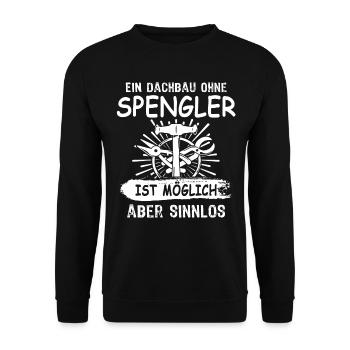 Spengler Bauspengler Karosseriespengler - Unisex Pullover - Schwarz - Vorne - Alina (178cm) & Michal (187cm)
