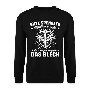 Spengler Bauspengler Karosseriespengler - Unisex Pullover - Schwarz - Vorne - Alina (178cm) & Michal (187cm)