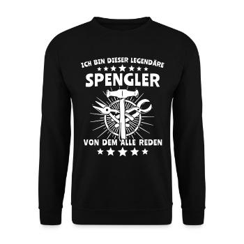 Spengler Beruf Karosseriespengler Sprüche - Unisex Pullover - Schwarz - Vorne - Alina (178cm) & Michal (187cm)