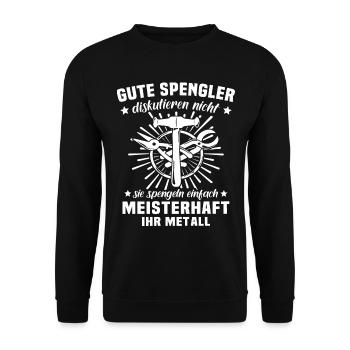 Spengler Spengeln Karosseriespengler - Unisex Pullover - Schwarz - Vorne - Alina (178cm) & Michal (187cm)