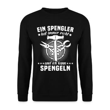 Spengler Spengeln Karosseriespengler - Unisex Pullover - Schwarz - Vorne - Alina (178cm) & Michal (187cm)