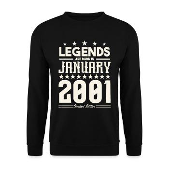 Gift legend January 2001. Gift January 2001. - Unisex Sweatshirt - black - Front - Alina (178cm) & Michal (187cm)