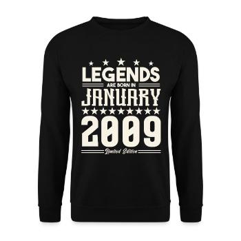 Gift Legend January 2009. Gift January 2009. - Unisex Sweatshirt - black - Front - Alina (178cm) & Michal (187cm)
