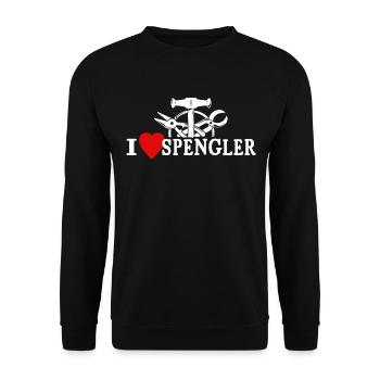 Ich Liebe Spengler Beruf - Unisex Pullover - Schwarz - Vorne - Alina (178cm) & Michal (187cm)